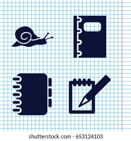 Set of 4 spiral filled icons such as snail