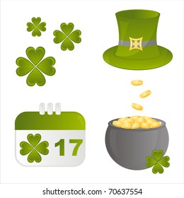 set of 4 st. patrick's day icons