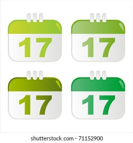 set of 4 st. patrick's day calendar icons