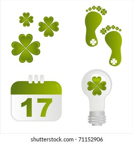 set of 4 st. patrick's day icons