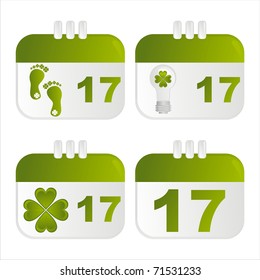 set of 4 st. patrick's day calendar icons