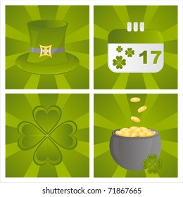 set of 4 st. patrick's day backgrounds