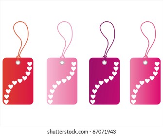 set of 4 st. valentine's day tags