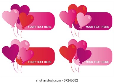 set of 4 st. valentine's day banners