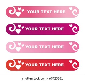 set of 4 st. valentine's day banners