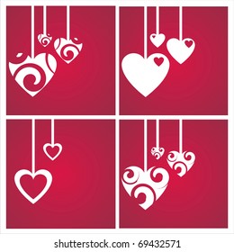 set of 4 st. valentine's day backgrounds