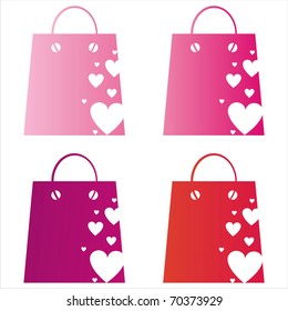 set of 4 st. valentine's day  bags