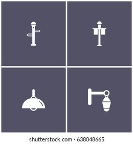 set of 4 streetlight icon