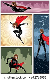 Set of 4 super heroine banners. 
