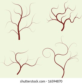 Set of 4 swirly vector trees to use in your designs.