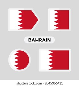 Set of 4 symbols with the flag of Bahrain.