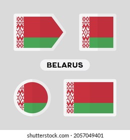 Set of 4 symbols with the flag of Belarus.