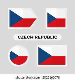 Set of 4 symbols with the flag of Czech Republic.