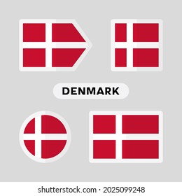 Set of 4 symbols with the flag of Denmark.