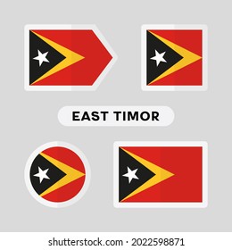 Set of 4 symbols with the flag of East Timor.