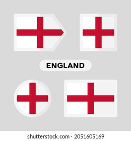 Set of 4 symbols with the flag of England.