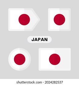Set of 4 symbols with the flag of Japan.