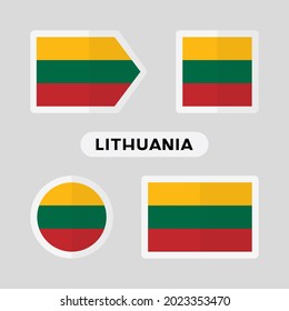 Set of 4 symbols with the flag of Lithuania.