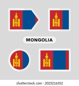 Conjunto de 4 símbolos con la bandera de Mongolia.