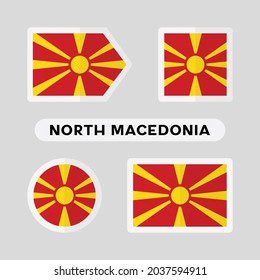 Set of 4 symbols with the flag of North Macedonia.