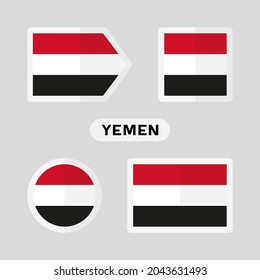 Set of 4 symbols with the flag of Yemen.