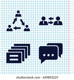 Set of 4 talking filled icons such as communication