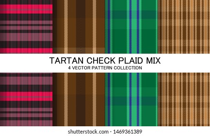 A Set of 4. Tartan Pattern Collection