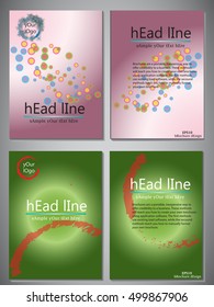 Set of 4 template of book cover for brochure,flyer,annual report .Vector design illustration eps10
