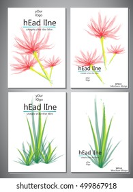 Set of 4 template of book cover for brochure,flyer,annual report .Vector design illustration eps10