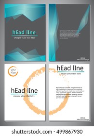 Set of 4 template of book cover for brochure,flyer,annual report .Vector design illustration eps10