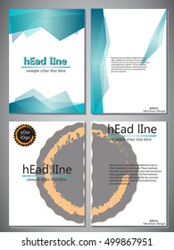 Set of 4 template of book cover for brochure,flyer,annual report .Vector design illustration eps10