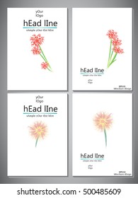 Set of 4 template of book cover for brochure,flyer,annual report .Vector design illustration eps10
