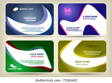 Set of 4 templates for cards. Vector