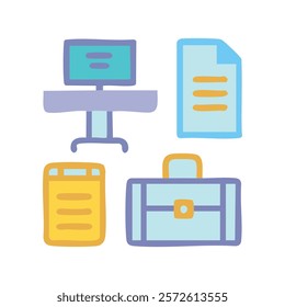 Set of 4 thin line icons related team, teamwork, co-workers, cooperation. Linear business simple symbol collection. vector illustration. Editable