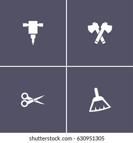 set of 4 tool icons