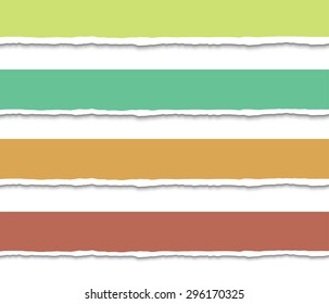 Set of 4 Torn paper pieces banners. Vector EPS10 illustration. Design elements - paper with ripped edges