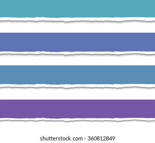 Set of 4 Torn paper pieces banners. Vector EPS10 illustration. Design elements - paper with ripped edges