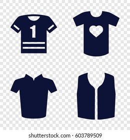 Set of 4 t-shirt filled icons such as 