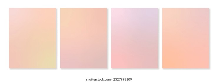 Set of 4 universal gradient backgrounds in natural colors with soft transitions. For covers, wallpaper, advertising, branding, social media and other modern projects.