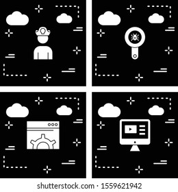 Set Of 4 Universal Icons For Mobile Application and websites
