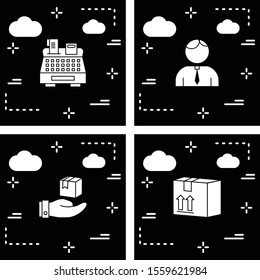 Set Of 4 Universal Icons For Mobile Application and websites
