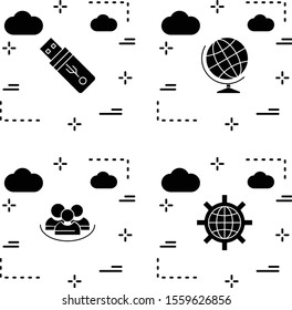 Set Of 4 Universal Icons For Mobile Application and websites
