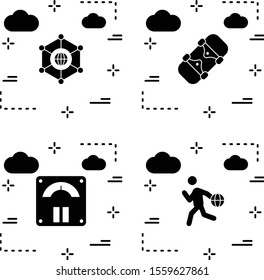 Set Of 4 Universal Icons For Mobile Application and websites

