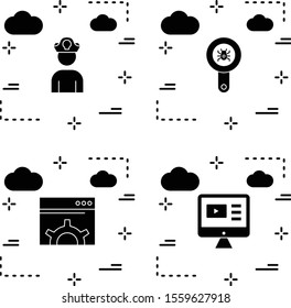 Set Of 4 Universal Icons For Mobile Application and websites

