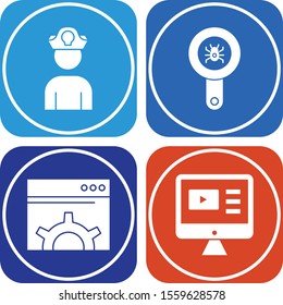 Set Of 4 Universal Icons For Mobile Application and websites
