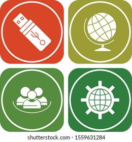 Set Of 4 Universal Icons For Mobile Application and websites
