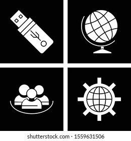 Set Of 4 Universal Icons For Mobile Application and websites
