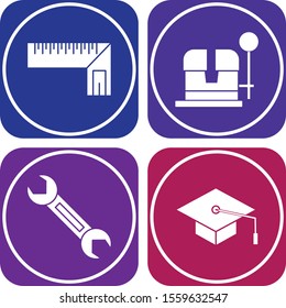 Set Of 4 Universal Icons For Mobile Application and websites

