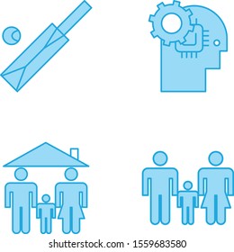  Set Of 4 Universal Icons For Mobile Application and websites
