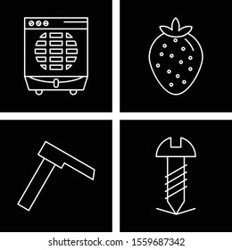 Set Of 4 Universal Icons For Mobile Application and websites
